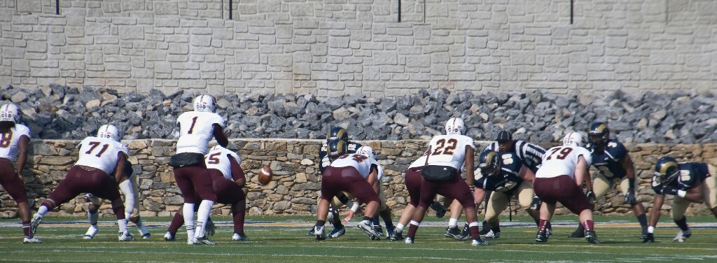 Hike from the Shotgun Formation-- Fairmont State (in white) vs. Shepherd at Ram Sadium Shepherdstown (WV) Saturday November 10, 2012