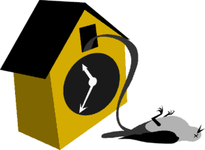Caricature, Cartoon Clock, Cuckoo Bird in Clock
