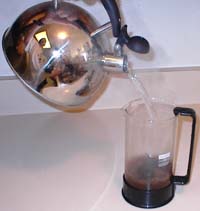 Pour Water into the French Press