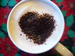 Oooh! Cinnamon Heart Design on Coffee Crema