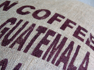Coffee (burlap bag of Guatemalan coffee beans)